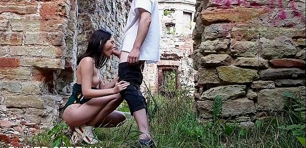  Public creampie cute teen in the ruin of a castle. Oliver Strelly